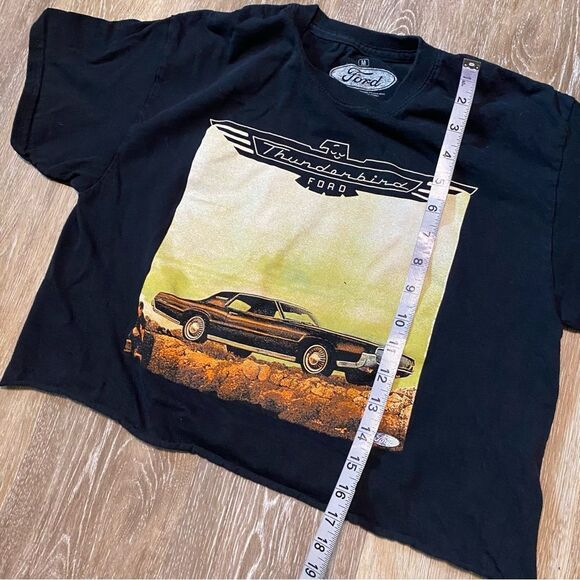 Crop black graphic t-shirt Ford Thunderbird
grunge vintage car tee top M - Picture 3 of 6